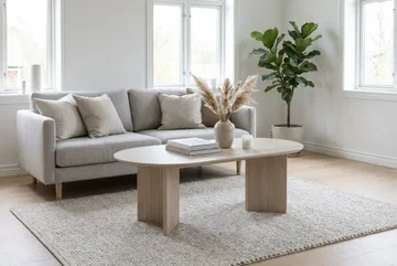 Edda Soffbord Oval 120 cm - Vitlaserad ek - Möbler - Bord & matgrupper - Soffbord