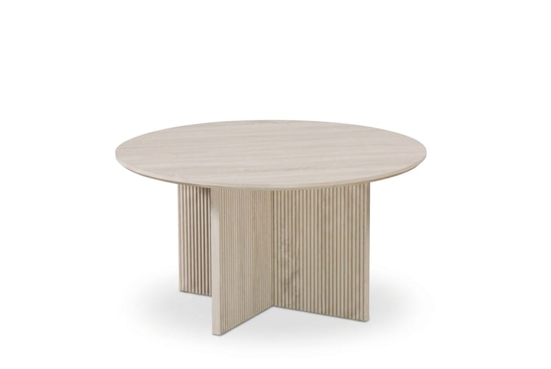Edda Soffbord Rund 85 cm - Vitlaserad - Möbler - Bord & matgrupper - Soffbord