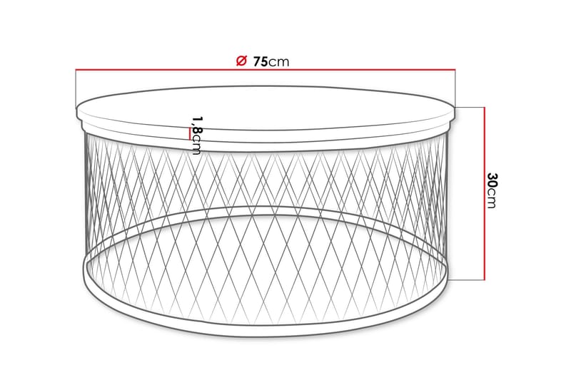Egan Soffbord 75 cm - Svart/Beige - Möbler - Bord & matgrupper - Soffbord