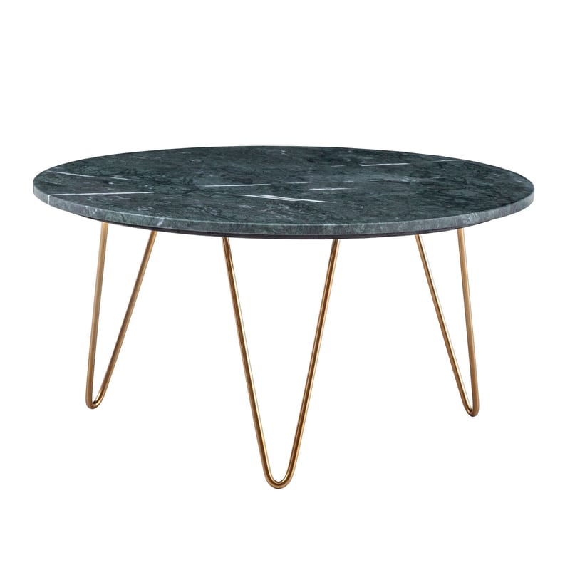 Eliano Soffbord 70 cm, Grön marmor och guld
