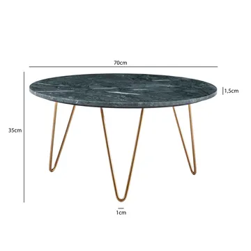 Eliano Soffbord 70 cm - Grön marmor och guld - Möbler - Bord & matgrupper - Soffbord
