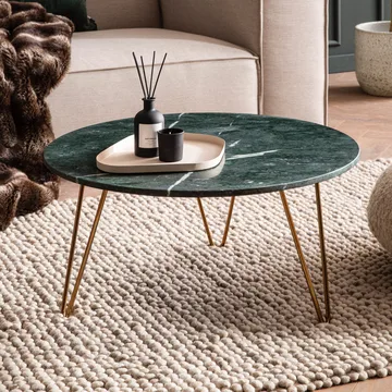 Eliano Soffbord 70 cm - Grön marmor och guld - Möbler - Bord & matgrupper - Soffbord