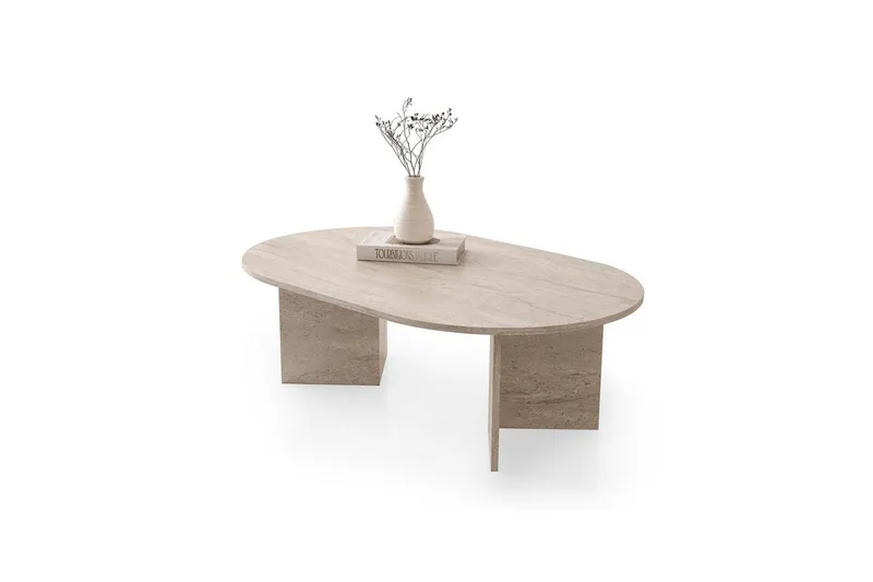 Elith Soffbord 128 cm - Travertine - Möbler - Bord & matgrupper - Soffbord