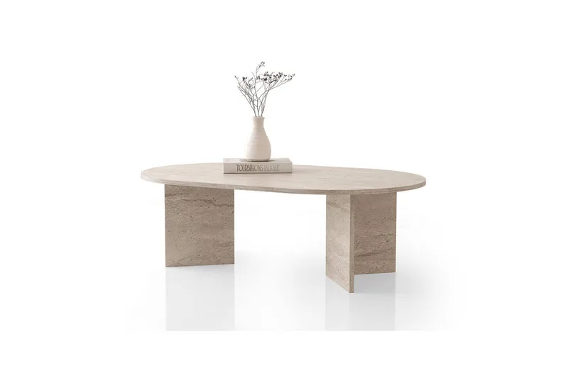 Elith Soffbord 128 cm - Travertine - Möbler - Bord & matgrupper - Soffbord