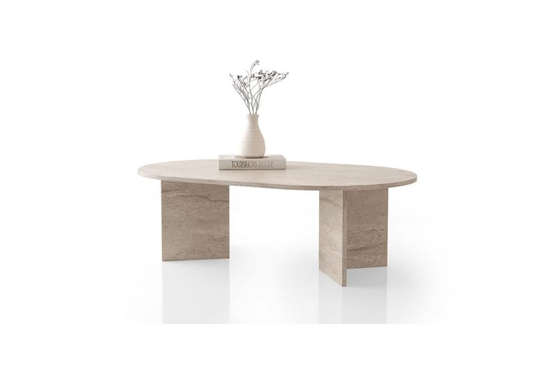 Elith Soffbord 128 cm - Travertine - Möbler - Bord & matgrupper - Soffbord