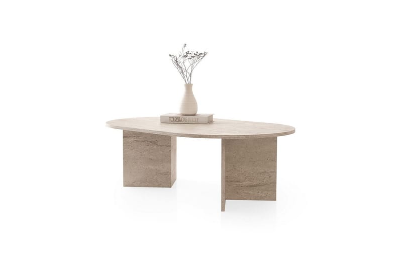 Elith Soffbord 128 cm - Travertine - Möbler - Bord & matgrupper - Soffbord