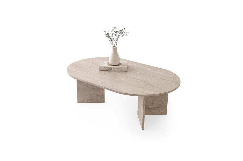 Elith Soffbord 128 cm - Travertine - Möbler - Bord & matgrupper - Soffbord