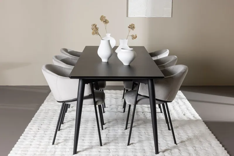 Ellis Matbord 230x85 cm med 6 Evelina Karmstol