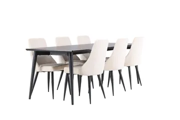 Ellis Matbord 230x85 cm med 6 Leone Matstol - Möbler - Bord & matgrupper - Matgrupper