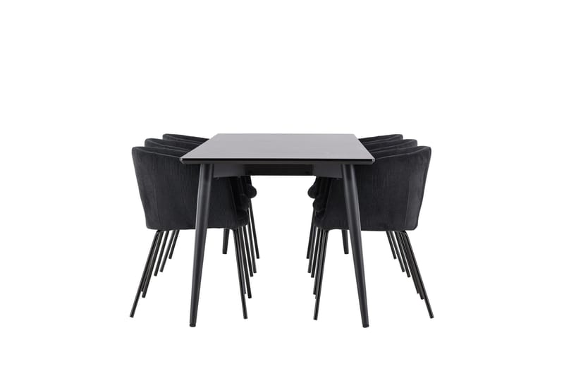 Ellis Matgrupp 230 cm Rektangulär med 6 Berit stolar - Svart/Svart - Möbler - Bord & matgrupper - Matgrupper