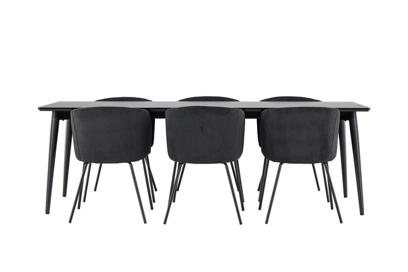 Ellis Matgrupp 230 cm Rektangulär med 6 Berit stolar - Svart/Svart - Möbler - Bord & matgrupper - Matgrupper