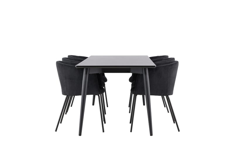 Ellis Matgrupp 230 cm Rektangulär med 6 Berit stolar - Svart/Svart - Möbler - Bord & matgrupper - Matgrupper