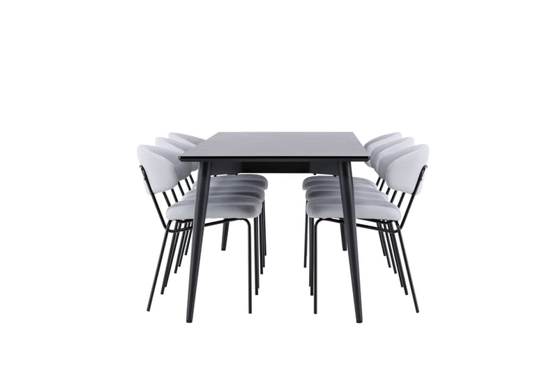 Ellis Matgrupp 230 cm Rektangulär med 6 Chico stolar - Svart/Blå - Möbler - Bord & matgrupper - Matgrupper