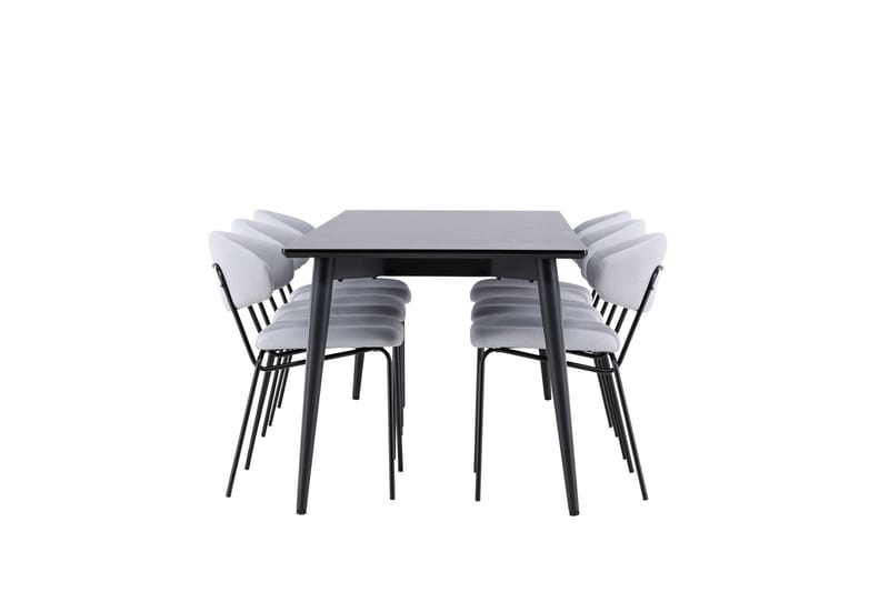 Ellis Matgrupp 230 cm Rektangulär med 6 Chico stolar - Svart/Blå - Möbler - Bord & matgrupper - Matgrupper