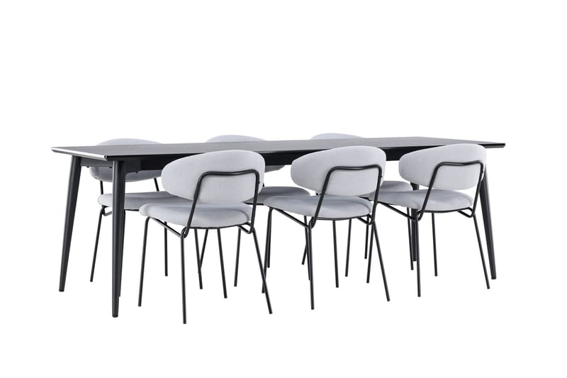 Ellis Matgrupp 230 cm Rektangulär med 6 Chico stolar - Svart/Blå - Möbler - Bord & matgrupper - Matgrupper