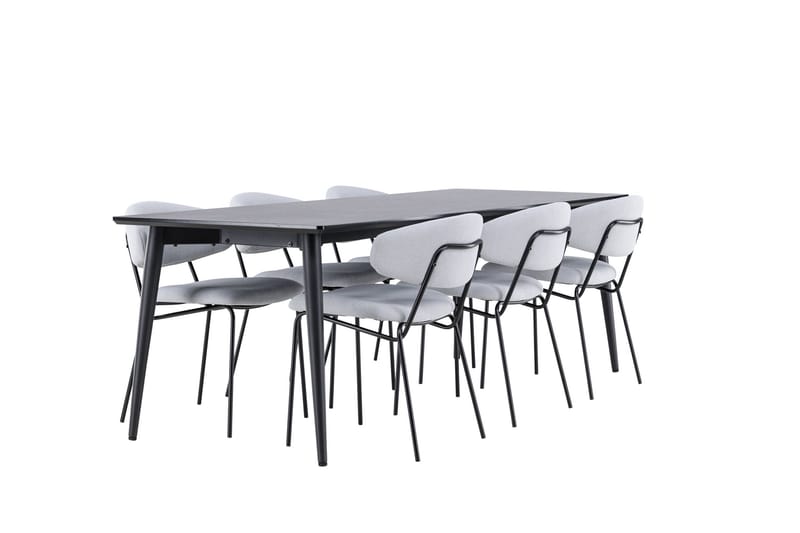 Ellis Matgrupp 230 cm Rektangulär med 6 Chico stolar - Svart/Blå - Möbler - Bord & matgrupper - Matgrupper