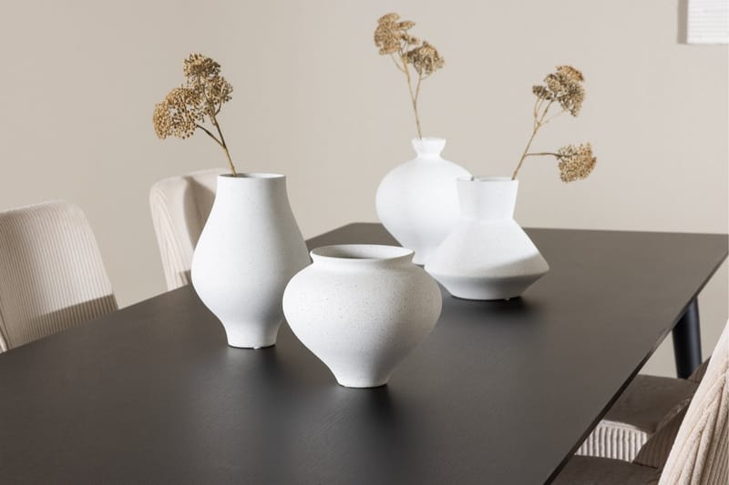 Ellis Matgrupp 230 cm Rektangulär med 6 Leone stolar - Svart/Beige - Möbler - Bord & matgrupper - Matgrupper