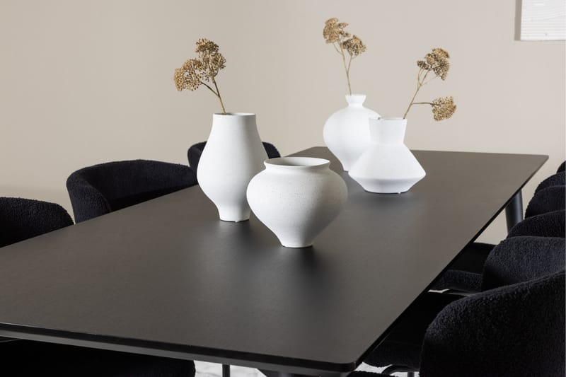 Ellis Matgrupp 230 cm Rektangulär med 6 Modesto stolar - Svart/Svart - Möbler - Bord & matgrupper - Matgrupper
