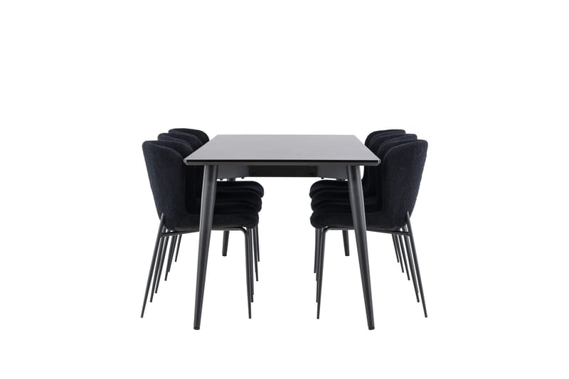 Ellis Matgrupp 230 cm Rektangulär med 6 Modesto stolar - Svart/Svart - Möbler - Bord & matgrupper - Matgrupper