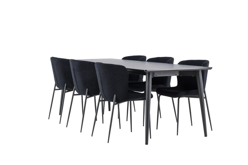 Ellis Matgrupp 230 cm Rektangulär med 6 Modesto stolar - Svart/Svart - Möbler - Bord & matgrupper - Matgrupper