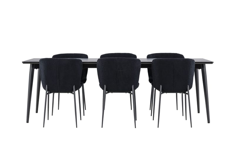 Ellis Matgrupp 230 cm Rektangulär med 6 Modesto stolar - Svart/Svart - Möbler - Bord & matgrupper - Matgrupper