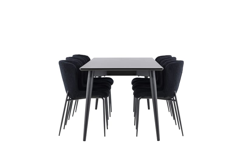 Ellis Matgrupp 230 cm Rektangulär med 6 Modesto stolar - Svart/Svart - Möbler - Bord & matgrupper - Matgrupper