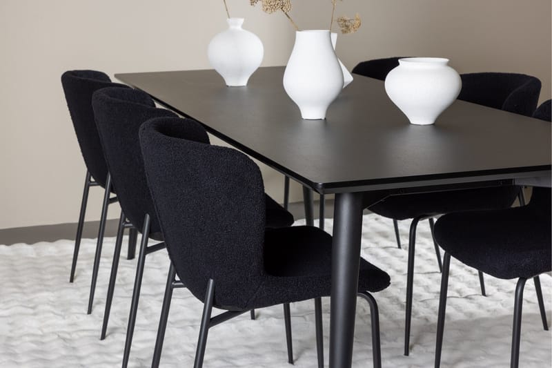 Ellis Matgrupp 230 cm Rektangulär med 6 Modesto stolar - Svart/Svart - Möbler - Bord & matgrupper - Matgrupper