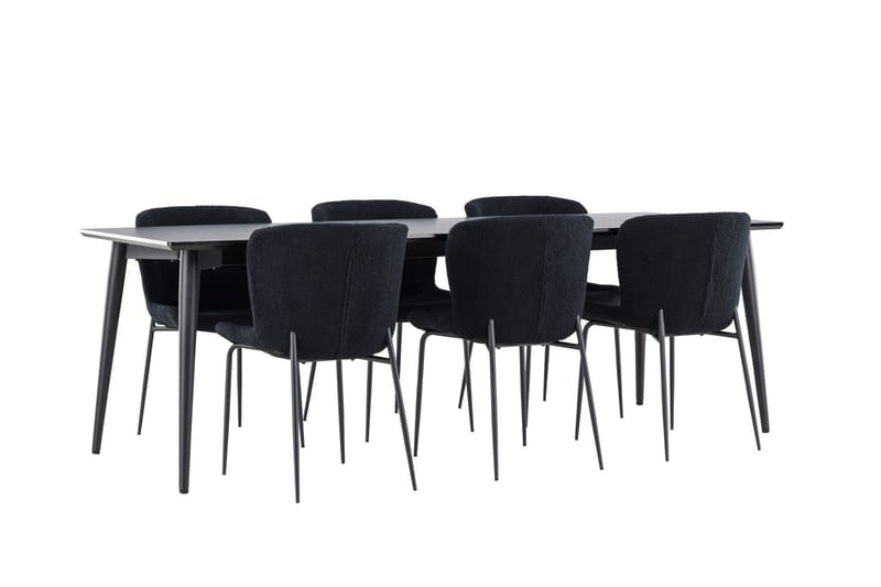 Ellis Matgrupp 230 cm Rektangulär med 6 Modesto stolar - Svart/Svart - Möbler - Bord & matgrupper - Matgrupper