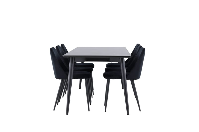 Ellis Matgrupp 230 cm Rektangulär med 6 Night stolar - Svart/Svart - Möbler - Bord & matgrupper - Matgrupper