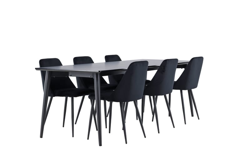 Ellis Matgrupp 230 cm Rektangulär med 6 Night stolar - Svart/Svart - Möbler - Bord & matgrupper - Matgrupper
