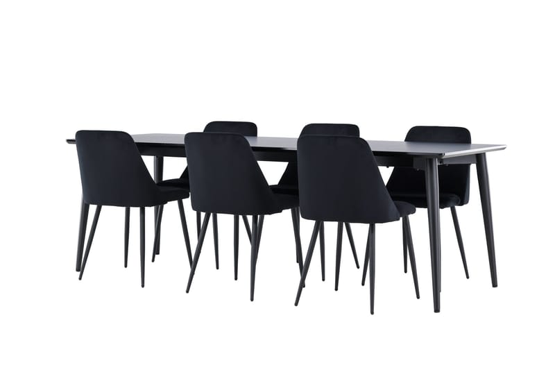 Ellis Matgrupp 230 cm Rektangulär med 6 Night stolar - Svart/Svart - Möbler - Bord & matgrupper - Matgrupper