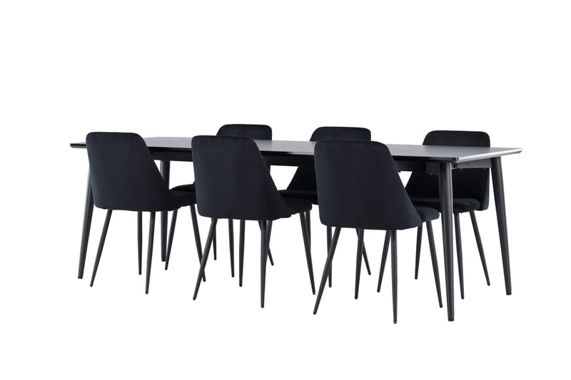 Ellis Matgrupp 230 cm Rektangulär med 6 Night stolar - Svart/Svart - Möbler - Bord & matgrupper - Matgrupper
