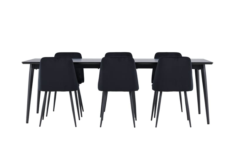 Ellis Matgrupp 230 cm Rektangulär med 6 Night stolar - Svart/Svart - Möbler - Bord & matgrupper - Matgrupper