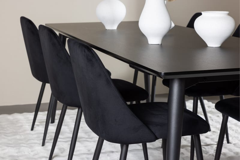 Ellis Matgrupp 230 cm Rektangulär med 6 Night stolar - Svart/Svart - Möbler - Bord & matgrupper - Matgrupper