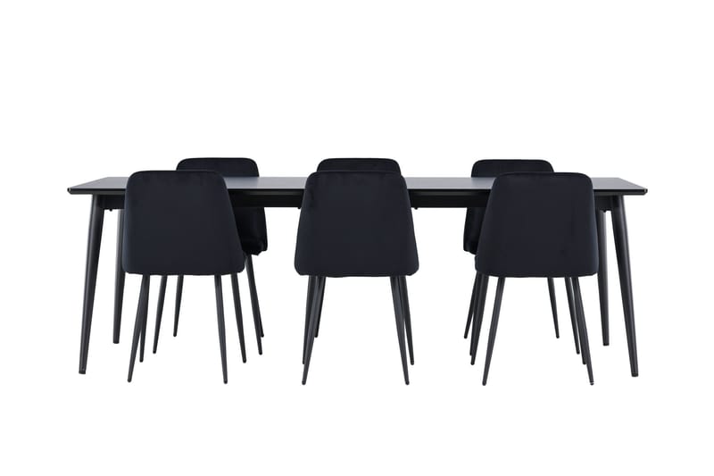 Ellis Matgrupp 230 cm Rektangulär med 6 Night stolar - Svart/Svart - Möbler - Bord & matgrupper - Matgrupper