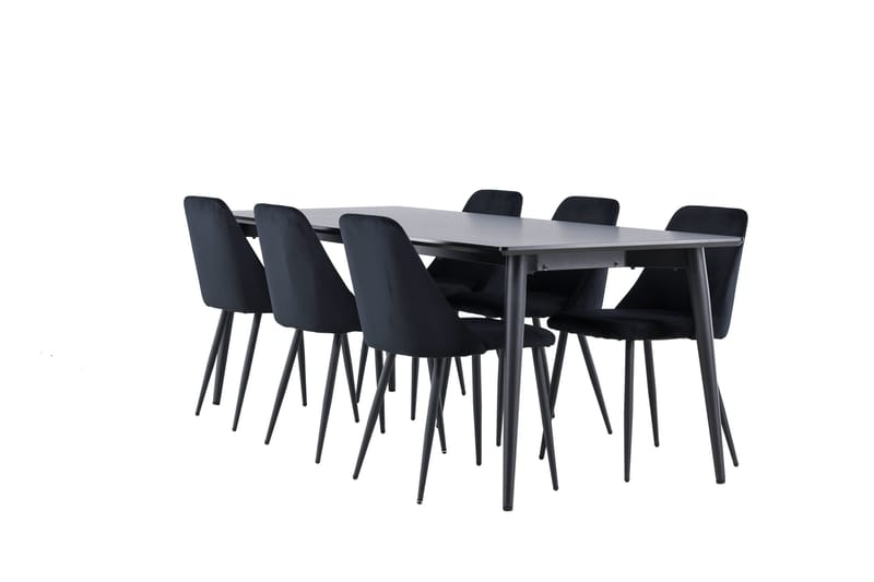 Ellis Matgrupp 230 cm Rektangulär med 6 Night stolar - Svart/Svart - Möbler - Bord & matgrupper - Matgrupper