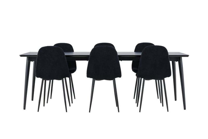Ellis Matgrupp 230 cm Rektangulär med 6 Polar stolar - Svart/Svart - Möbler - Bord & matgrupper - Matgrupper