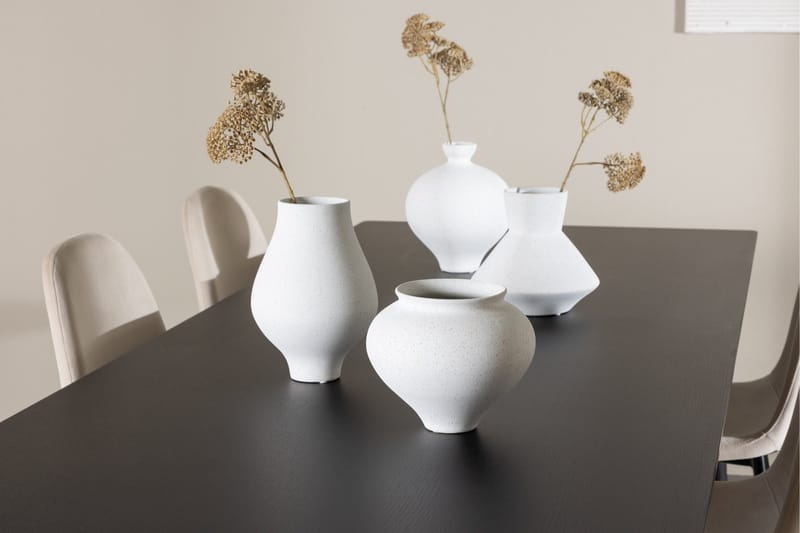 Ellis Matgrupp 230 cm Rektangulär med 6 Polar stolar - Svart/Beige - Möbler - Bord & matgrupper - Matgrupper