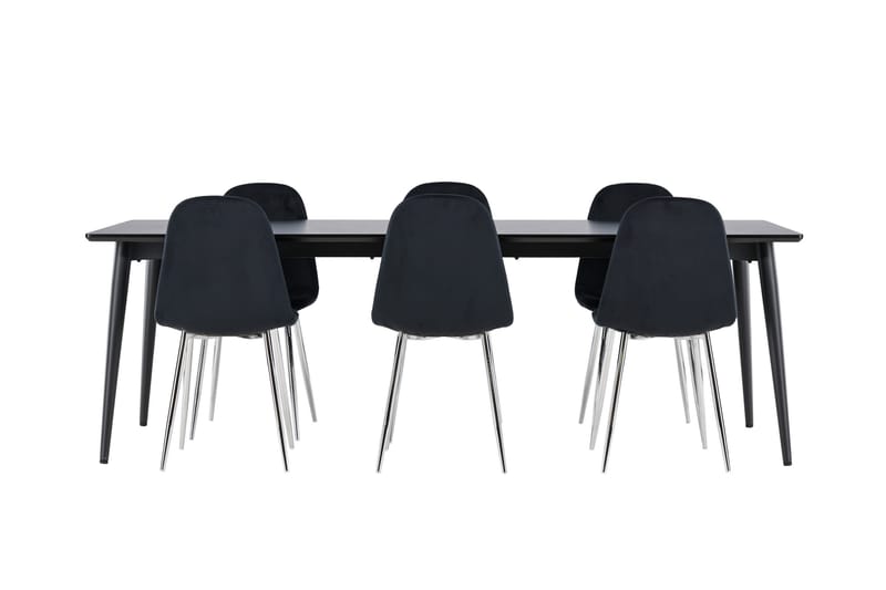 Ellis Matgrupp 230 cm Rektangulär med 6 Polar stolar - Svart/Svart - Möbler - Bord & matgrupper - Matgrupper