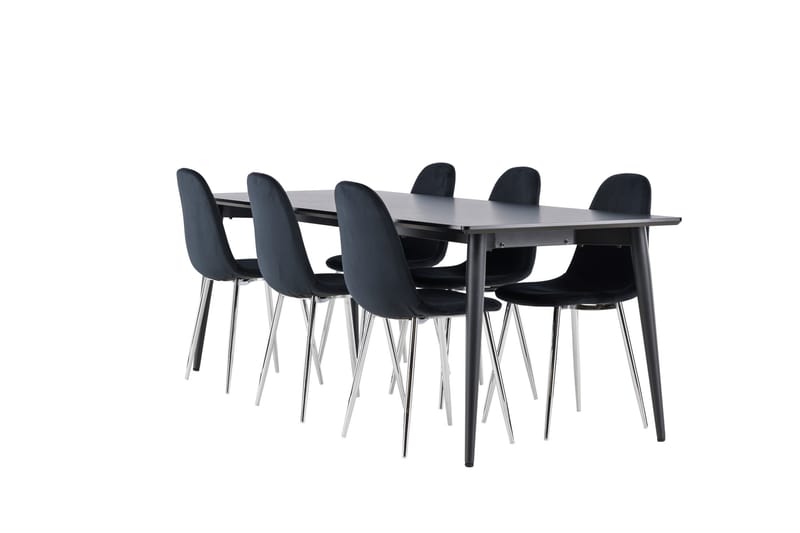Ellis Matgrupp 230 cm Rektangulär med 6 Polar stolar - Svart/Svart - Möbler - Bord & matgrupper - Matgrupper