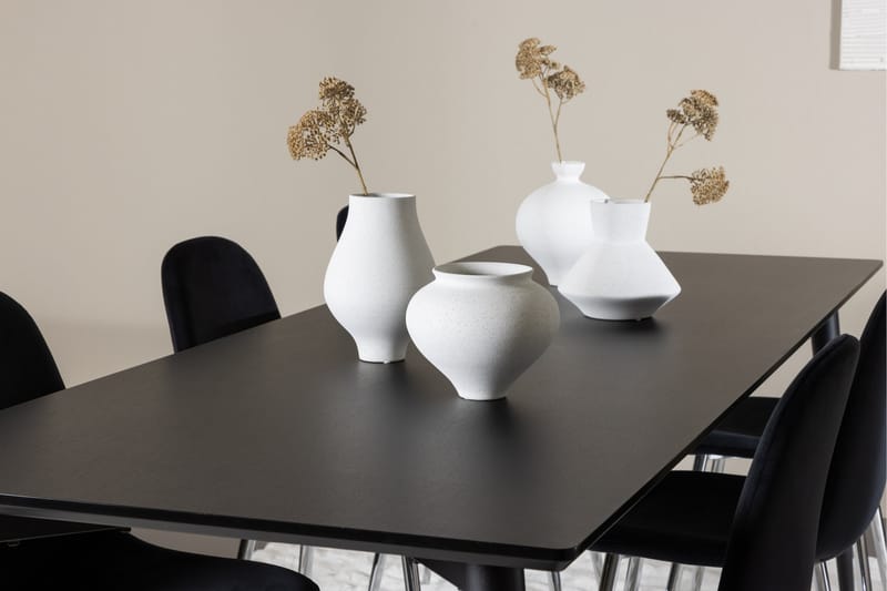 Ellis Matgrupp 230 cm Rektangulär med 6 Polar stolar - Svart/Svart - Möbler - Bord & matgrupper - Matgrupper