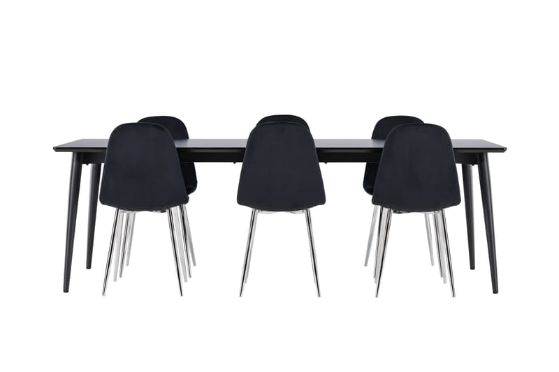 Ellis Matgrupp 230 cm Rektangulär med 6 Polar stolar - Svart/Svart - Möbler - Bord & matgrupper - Matgrupper