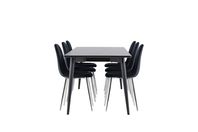 Ellis Matgrupp 230 cm Rektangulär med 6 Polar stolar - Svart/Svart - Möbler - Bord & matgrupper - Matgrupper