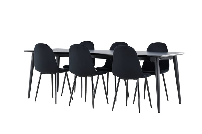 Ellis Matgrupp 230 cm Rektangulär med 6 Polar stolar - Svart/Svart - Möbler - Bord & matgrupper - Matgrupper