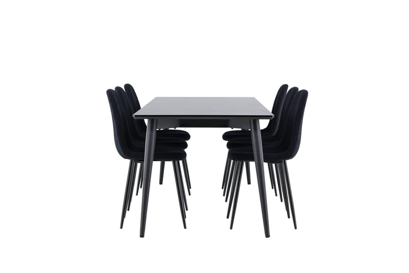 Ellis Matgrupp 230 cm Rektangulär med 6 Polar stolar - Svart/Svart - Möbler - Bord & matgrupper - Matgrupper