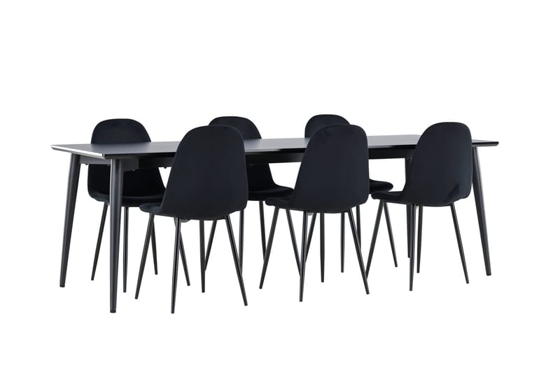 Ellis Matgrupp 230 cm Rektangulär med 6 Polar stolar - Svart/Svart - Möbler - Bord & matgrupper - Matgrupper