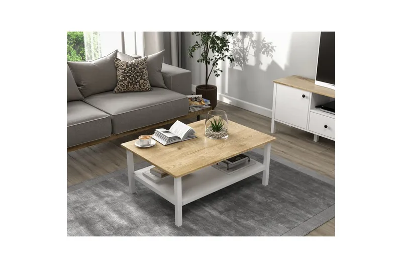 Elvano Soffbord 100 cm - Natur/Vit - Möbler - Bord & matgrupper - Soffbord