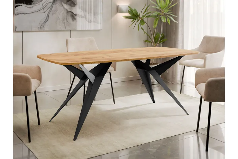 Elvora Matbord 160 cm Rektangulär - Brun/Svart - Möbler - Bord & matgrupper - Matbord & köksbord