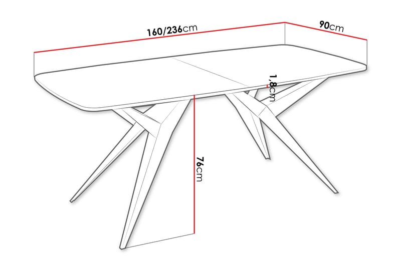 Elvora Matbord 160 cm Rektangulär - Brun/Svart - Möbler - Bord & matgrupper - Matbord & köksbord