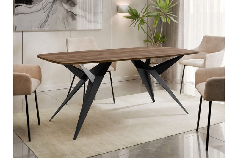 Elvora Matbord 160 cm Rektangulär - Brun/Svart - Möbler - Bord & matgrupper - Matbord & köksbord